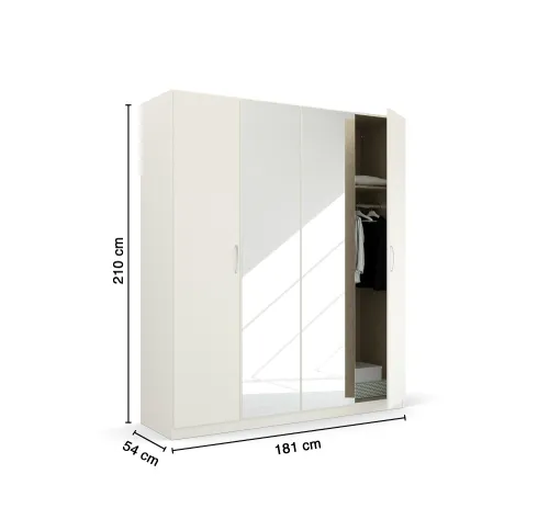 Kleiderschrank Drehtürenschrank Quadra-Spin | mit Spiegeltüren | alpinweiß | verschiedene Größen