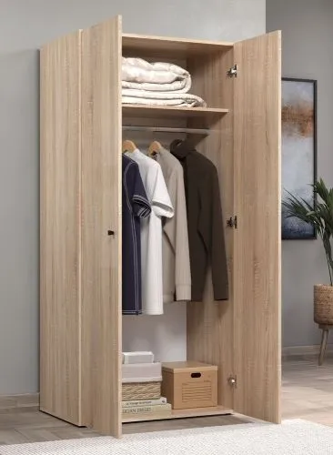 Kleiderschrank Garderobenschrank Basics | Eiche Sonoma hell