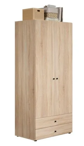 Kleiderschrank Garderobenschrank Basics mit Schubkästen | Eiche Sonoma hell