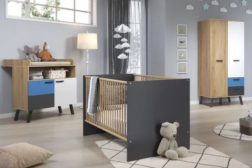 Kleiderschrank Mats Color | Bianco Buche / blau oder rosa