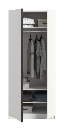 Kleiderschrank Oakland | mit 2 Türen & 2 Einlegeböden | weiß