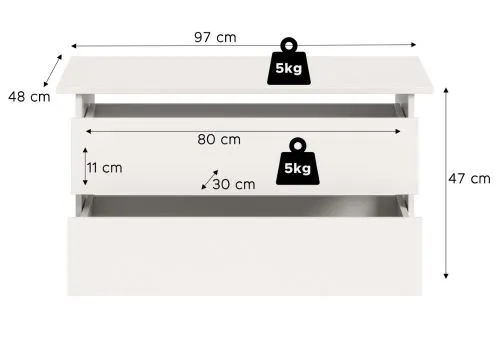 Kleiderschrank Oakland | mit 5 Türen & Schubkästeneinsätzen | weiß