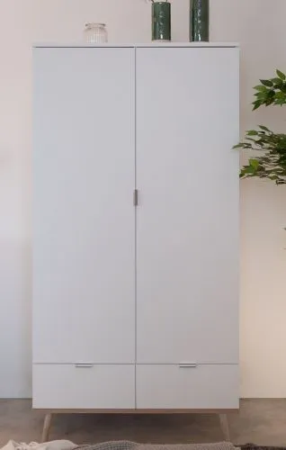 Kleiderschrank Oslo | Skandinavisch | weiß / Sonoma Eiche