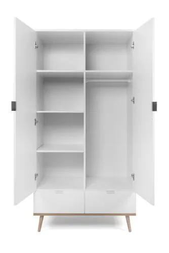Kleiderschrank Oslo | Skandinavisch | weiß / Sonoma Eiche