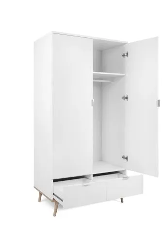 Kleiderschrank Oslo | Skandinavisch | weiß / Sonoma Eiche