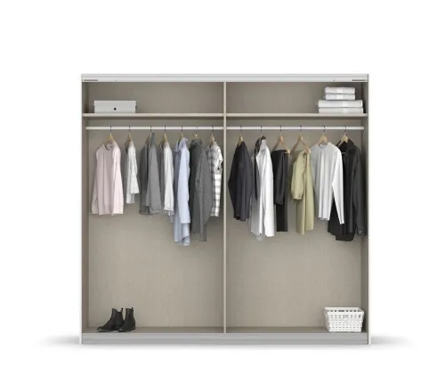 Kleiderschrank Schwebetürenschrank Apollon | 2-türig | Eiche Artisan / Eiche Black