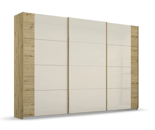 Kleiderschrank Schwebetürenschrank Artemis | mit Glastüren | Eiche Artisan / champagner | verschiedene Größen