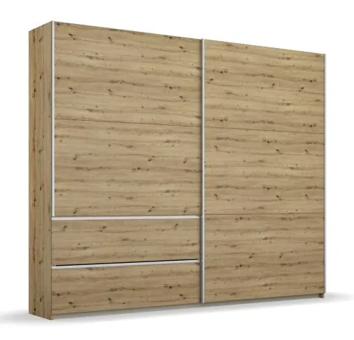 Kleiderschrank Schwebetürenschrank Sevilla | 2-türig | Eiche Artisan | verschiedene Größen