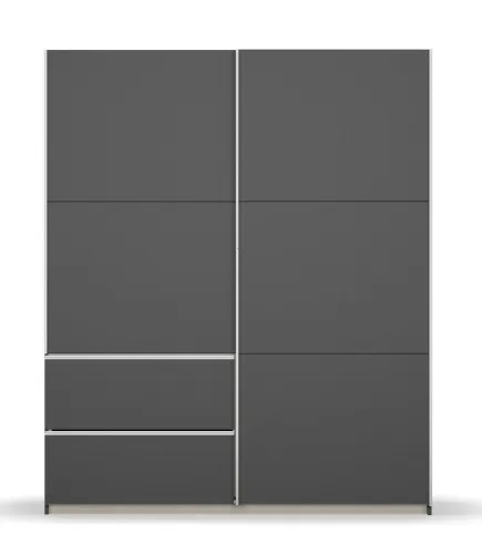 Kleiderschrank Schwebetürenschrank Sevilla | 2-türig | grau metallic |175 x 210 x 59 cm