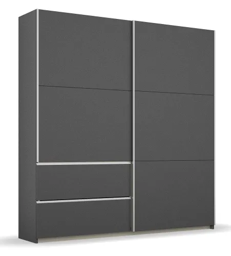 Kleiderschrank Schwebetürenschrank Sevilla | 2-türig | grau metallic |175 x 210 x 59 cm