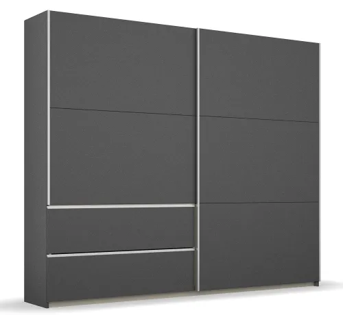 Kleiderschrank Schwebetürenschrank Sevilla | 2-türig | grau metallic | 218 x 210 x 59 cm