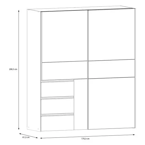 Kleiderschrank Schwebetürenschrank WINN 2 | 2-türig | Artisan Eiche