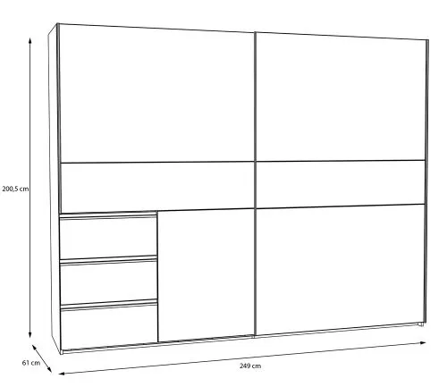 Kleiderschrank Schwebetürenschrank WINN 2 | 2-türig | Artisan Eiche / Dunkelgrau | verschiedene Größe