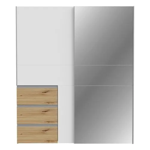 Kleiderschrank Schwebetürenschrank WINN 2 | 2-türig | Artisan Eiche / weiß