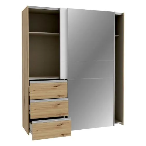 Kleiderschrank Schwebetürenschrank WINN 2 | 2-türig | Artisan Eiche / weiß