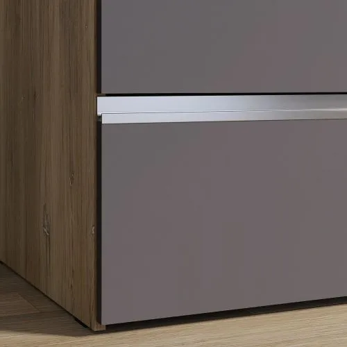 Kleiderschrank Schwebetürenschrank WINN 2 | 2-türig | Flagstaff Eiche / Grau