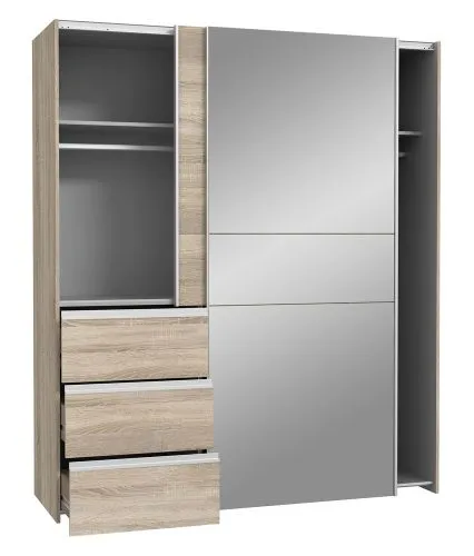 Kleiderschrank Schwebetürenschrank WINN 2 | 2-türig | Sonoma Eiche