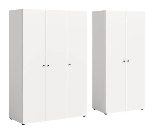 Kleiderschrank set Darwin | 2-teilig | mit 2 & 3 Türen | weiß