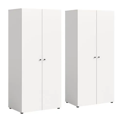Kleiderschrank set Darwin | 2-teilig | mit 2 Türen | weiß