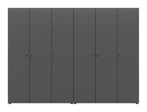 Kleiderschrank set Darwin | 2-teilig | mit 3 Türen | anthrazit