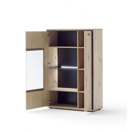 Kombi-Highboard Buenos Aires | Balkeneiche | LED Beleuchtung