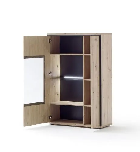 Kombi-Highboard Buenos Aires | Balkeneiche | LED Beleuchtung