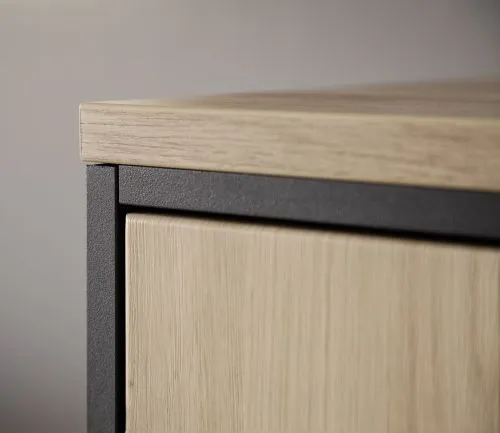 Kombi-Highboard Buenos Aires | Balkeneiche | LED Beleuchtung