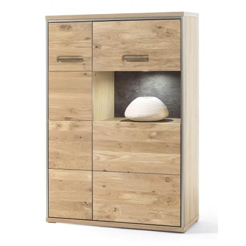 Kombi-Highboard (L) Espero | Asteiche Bianco | LED Beleuchtung