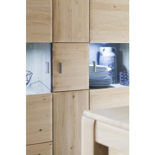 Kombi-Highboard Tarragona | Eiche Bianco | LED Beleuchtung