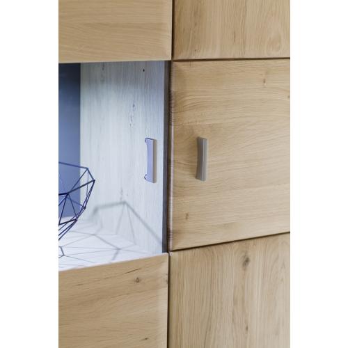 Kombi-Highboard Tarragona | Eiche Bianco | LED Beleuchtung