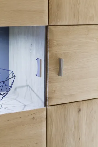 Kombi-Highboard Tarragona | Eiche Bianco | ohne Beleuchtung