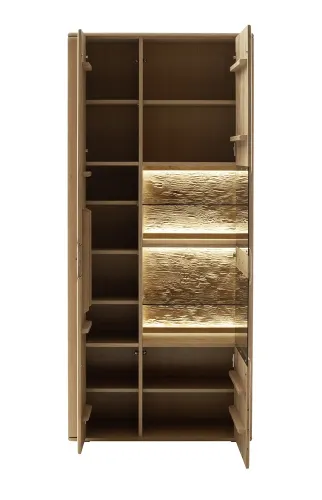Kombi -Vitrine Alento | Asteiche / Balkeneiche | mit Beleuchtung