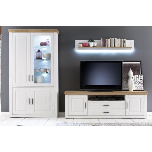 Kombi-Vitrine Brixen | Landhaus modern | Pinie Aurelio / Grandson Oak