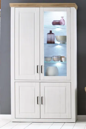 Kombi-Vitrine Brixen | Landhaus modern | Pinie Aurelio / Grandson Oak ohne Beleuchtung