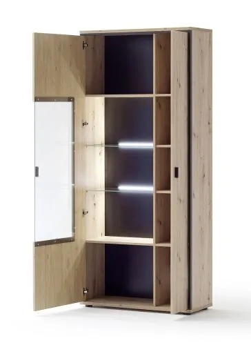 Kombi-Vitrine Buenos Aires | Balkeneiche | ohne Beleuchtung