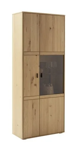 Kombi-Vitrine Freeport | Ast-/Balkeneiche | LED Beleuchtung