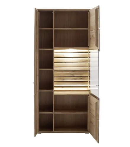 Kombi-Vitrine Girona | Ast / Balkeneiche | ohne Beleuchtung