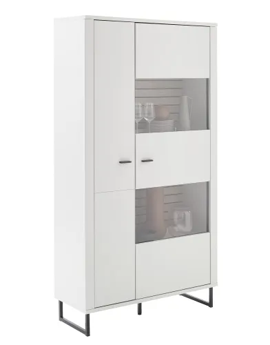 Kombi-Vitrine Louisiana 2 | Modern White | ohne Beleuchtung