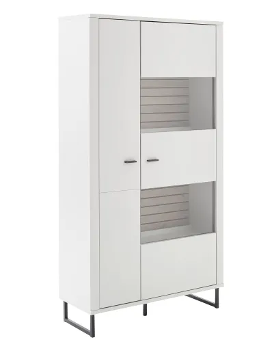 Kombi-Vitrine Louisiana 2 | Modern White | ohne Beleuchtung