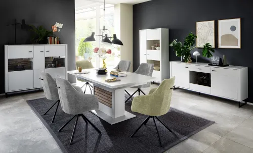 Kombi-Vitrine Louisiana 2 | Modern White | ohne Beleuchtung