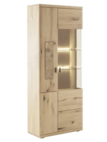 Kombi-Vitrine Palma | Asteiche / Balkeneiche | optional LED Beleuchtung