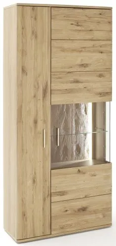 Kombi-Vitrine Santori | Eiche Bianco | ohne Beleuchtung