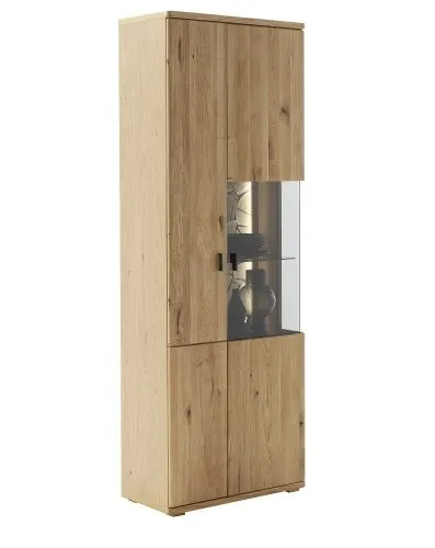 Kombi-Vitrine Venedig | Naturfarben / Wildeiche | optional LED Beleuchtung
