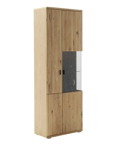 Kombi-Vitrine Venedig | Naturfarben / Wildeiche | optional LED Beleuchtung