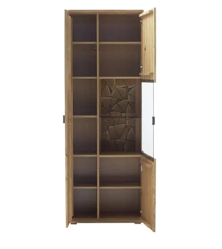 Kombi-Vitrine Venedig | Naturfarben / Wildeiche | optional LED Beleuchtung
