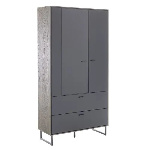 Kombi-Vitrine Venezia | Softblack / Vulcano Eiche | ohne Beleuchtung