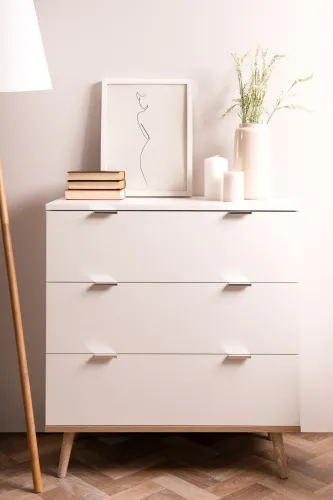 Kommode 1 Oslo | Skandinavisch | weiß / Sonoma Eiche
