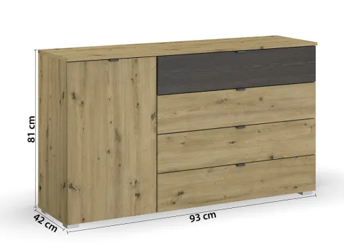 Kommode Apollon | mit Schubkästen | Eiche Artisan | 140 x 81 x 42 cm