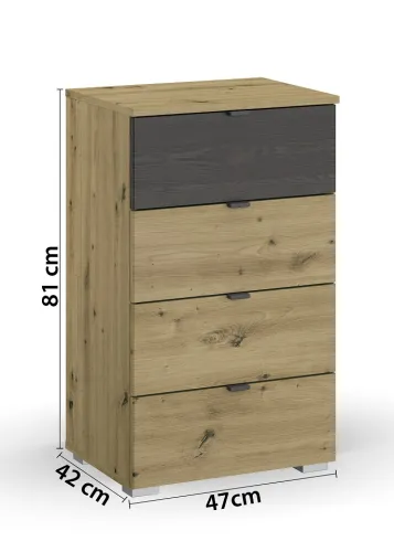 Kommode Apollon | mit Schubkästen | Eiche Artisan | 47 x 81 x 42 cm