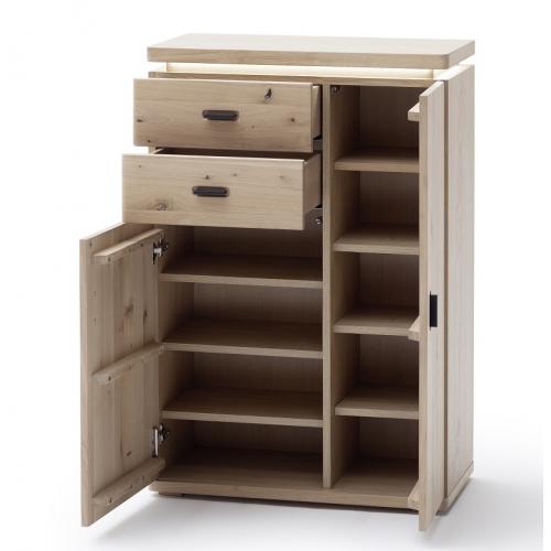 Kommode Barcelona 3 | Balkeneiche Bianco / Eiche Bianco | inkl. LED Beleuchtung